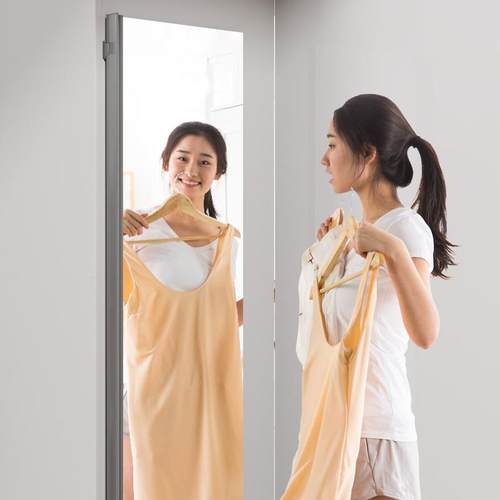 衣柜镜子置内简旋转平开门试衣镜极内开装隐形全身折叠对门穿318