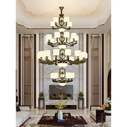 别墅复灯式楼大吊灯新DUB中式具客灯豪华厅楼中楼大厅三层四层灯