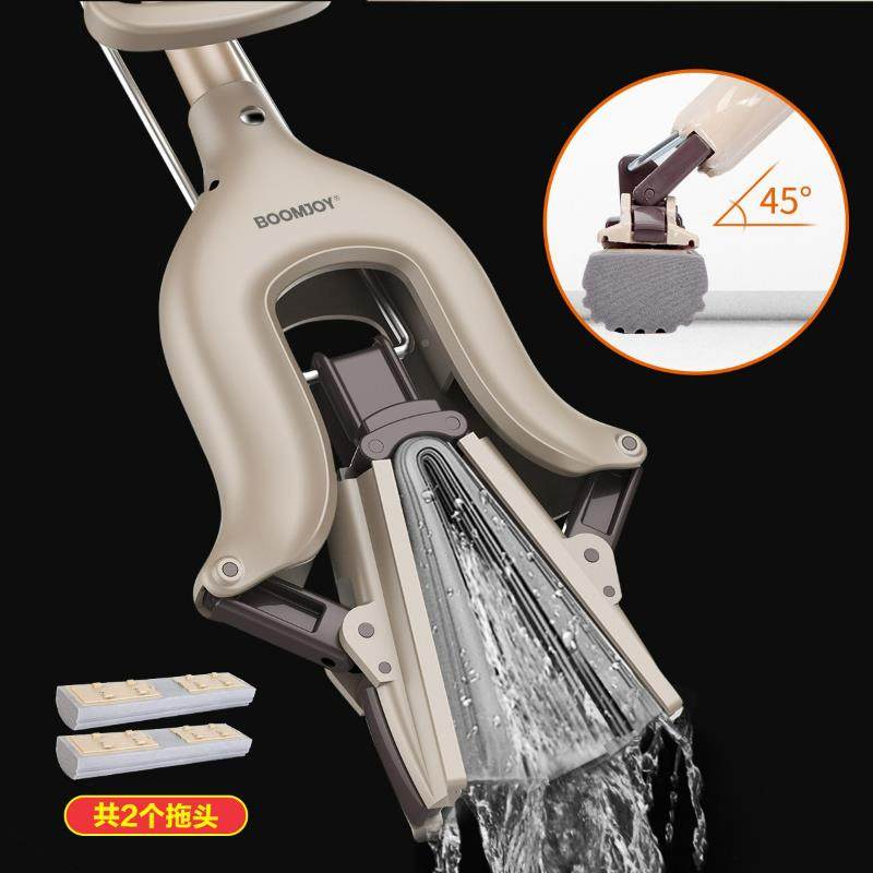 宝家洁吸水拖海人头对折式拖布免手洗绵家用70196胶棉一拖把净懒