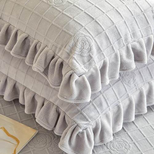 冬季A类高端牛单奶绒加7绒枕套加yf0193厚瑚绒人48x4cm珊枕头芯套