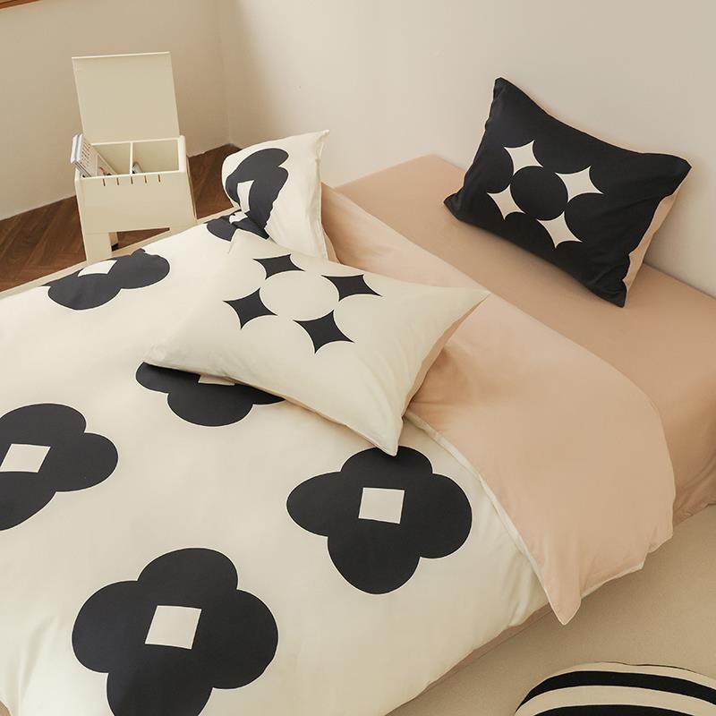 墨石主义 创无性原20230824别10棉贡缎四件套黑白0床单被60支新疆