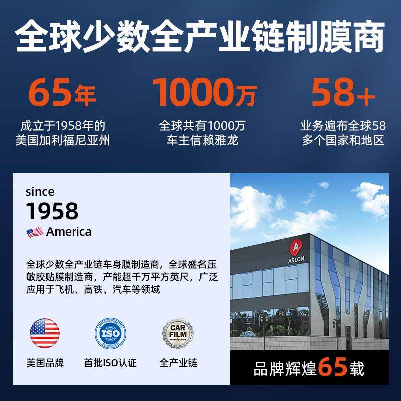 A部位任选RLO雅贴龙 汽膜 前挡风玻璃隔热防晒防N爆膜侧挡摸车后