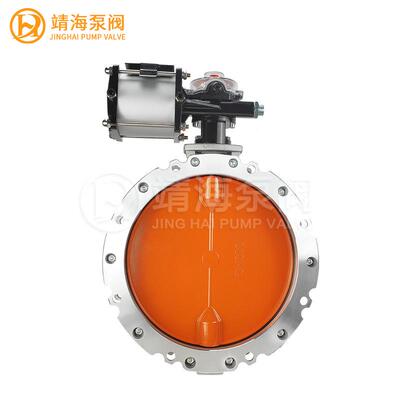 A瀞V1水S铝F合金气动泥粉体海蝶阀V2FS单法兰WGZ双法兰气动粉尘蝶