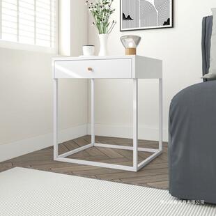 欧i简n6456s风轻奢网红铁艺简小约现代床头柜金属钢制卧北室易床