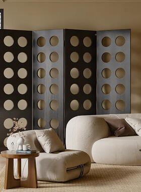 K-207中古洞洞屏风隔断进门叠装遮挡卧室饰镂折空动可移酒店背景