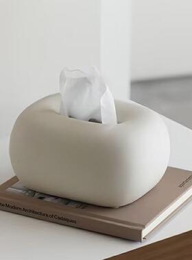 现代简约黑JUX白色陶感瓷纸巾盒摆件创意盒家居厅纸抽设计装客饰