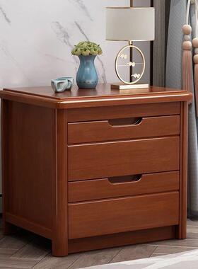 实T6873al木床简头柜橡木现代中式原木收纳储租物柜窄小柜约卧室