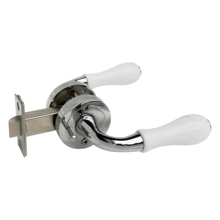 陶瓷锁房门执手锁室内锁卫生间浴室白色把手锁white door handle
