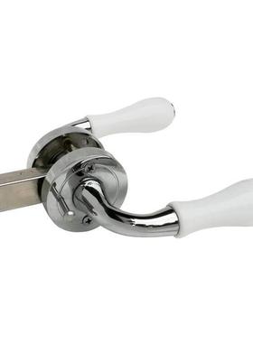 陶瓷锁房门执手锁室内锁卫生间浴室白色把手锁white door handle