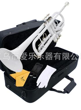 SLADE白色小号西洋乐器入门级三音号乐器学生儿童初学小号铜管乐