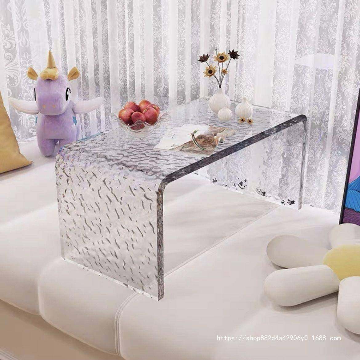 亚克力水波纹飘窗小桌子透明阳台茶几卧室塌塌米矮桌沙发边几角几,电子元器件市场,其它元器件,淘宝优惠券,粉丝福利购,淘宝优惠卷