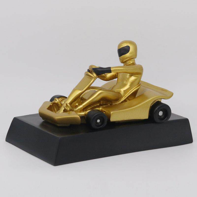 万源欣 运动树脂工艺品金色赛车人物奖杯 卡丁车奖杯竞速比赛奖品