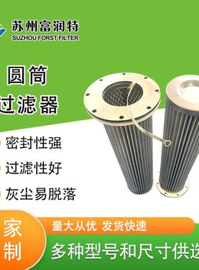 厂家供应SS304不锈钢滤筒 车间除尘滤筒 过滤效率高 法兰圆形滤筒