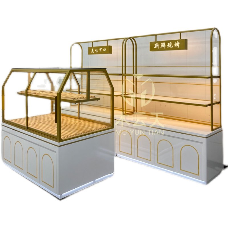 面包柜面包展示柜中岛柜边柜蛋糕店展示架弧形烘焙柜台货架糕点柜