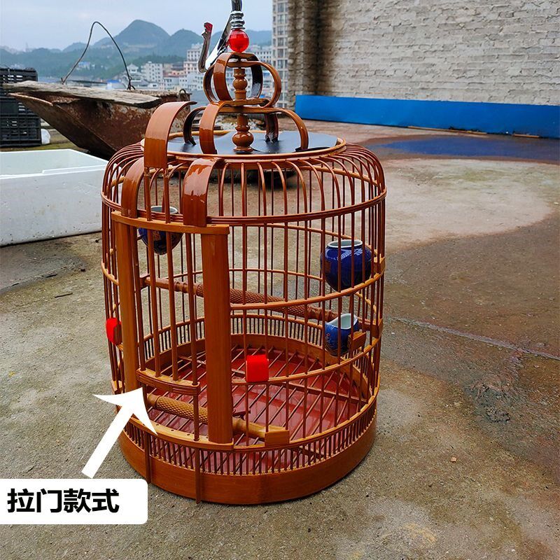 高档手工凯里三皮笼高级画眉鸟笼川笼竹制八哥笼大号全配套高档
