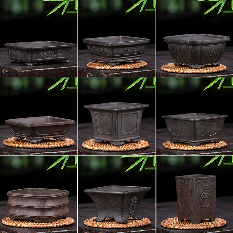 宜兴紫砂盆景多肉菖蒲花盆桌面黄杨榕树雀梅石斛苔藓微型盆栽花盆