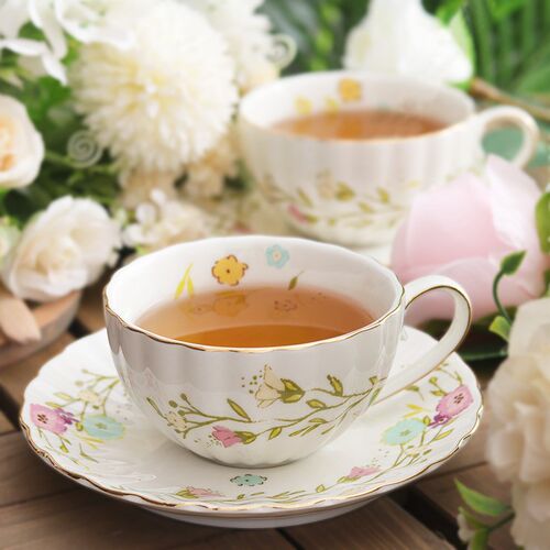 北欧陶瓷咖啡具套装下午茶家用客厅金边杯碟创意花卉茶具茶壶