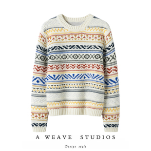 美过整个冬天~优雅与气场重磅加厚!羊绒衫女圆领纯羊绒毛衣宽松