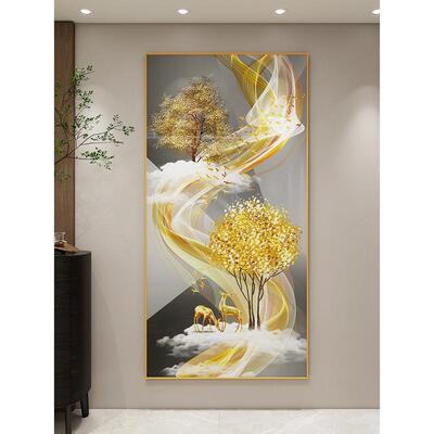 JT50012轻奢入户关装饰现壁代简约高级感高档墙画走画廊过道发财