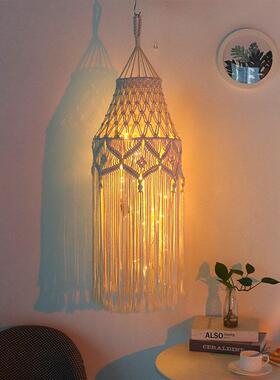 亚马逊XAJ灯棉绳居灯罩婚礼吊灯中心装装饰品波西米具亚家饰花边