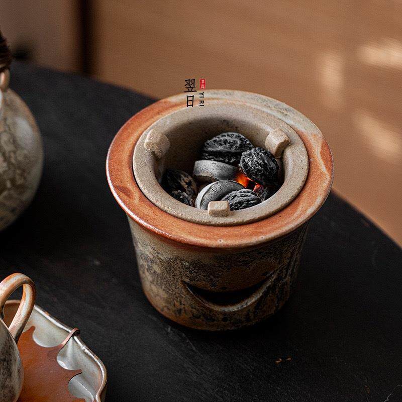 翌日式粗茶陶窑变碳日炉户外煮茶套装YR240100家用酒精炉煮碳炉茶