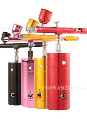 模型笔气套装充电式便喷携绘气泵喷笔工具上色新泵手彩手XNN持喷
