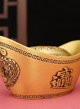 铜招财元摆件大黄号金蟾龙IGO宝元宝存钱罐家居办公室装饰开凤业