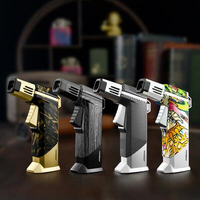 JOBZB-326AON/中邦四直充气打火机带锁冲火持点火焙烧烘烤厨用续