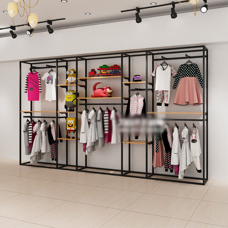 童装店展示架自由组合架子落地式上墙陈列架设计货架挂衣架子展架