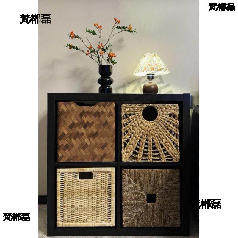 仿藤手工编织收纳筐可折叠式格子柜抽屉式海收纳篮水葫芦储物筐