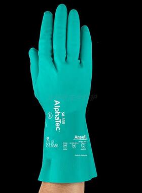 安思尔58-330长32cm丁腈绿色抗溶剂吸汗衬垫抗磨抓握力强抗化学品