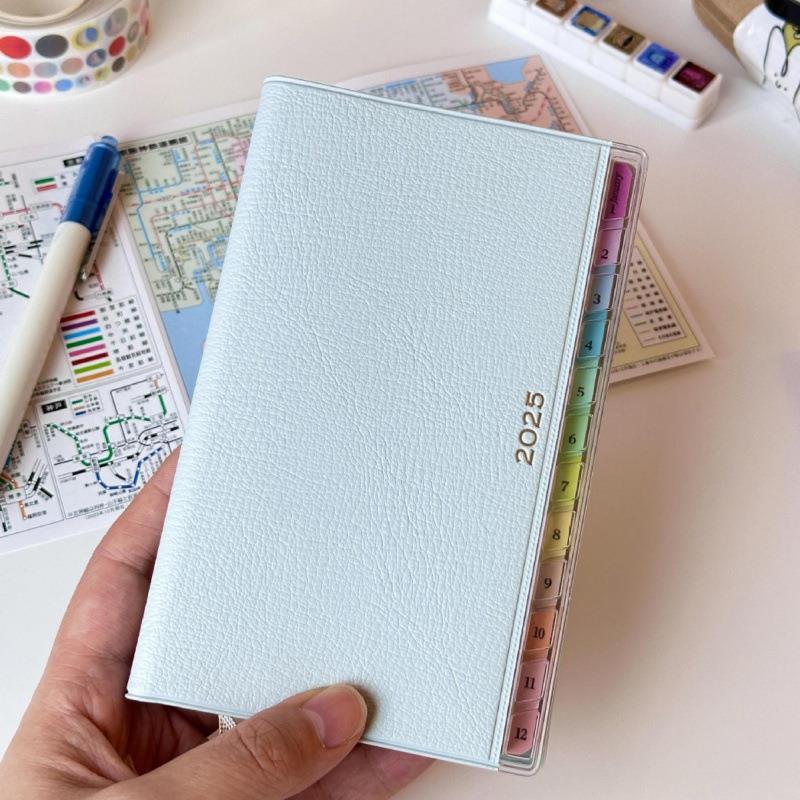 彩虹索引皮质年日程手帐本学生月周计划表工作笔记日记事本子