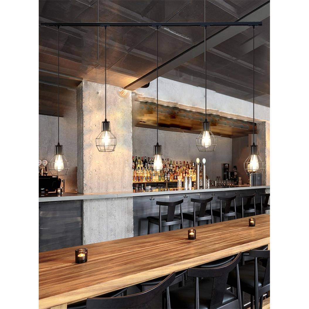 吧台吊灯复古工业风灯具创意个性装饰餐厅酒吧咖啡奶茶店铺轨道灯