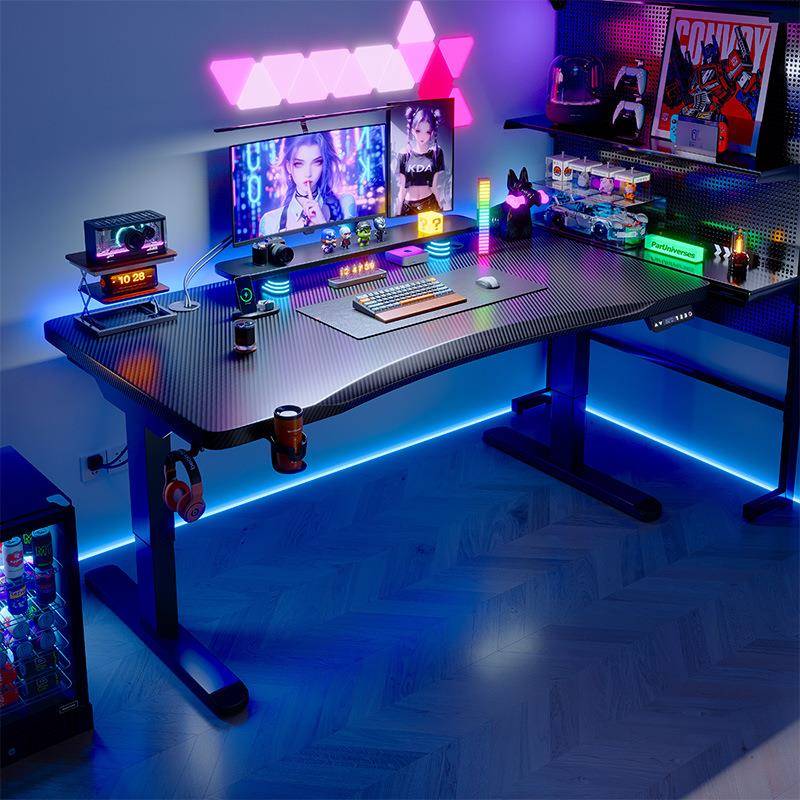 电动升降桌智能电脑桌家用书桌办公桌洞洞板电竞桌子可升降工作台