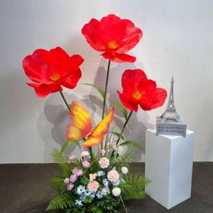 大号假花虞美人婚礼装饰花婚庆活动场景布置纸花橱窗展示仿真花