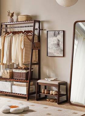 家逸实木梯形衣帽架衣落地衣架51462挂架入衣衣服架户房间立式架