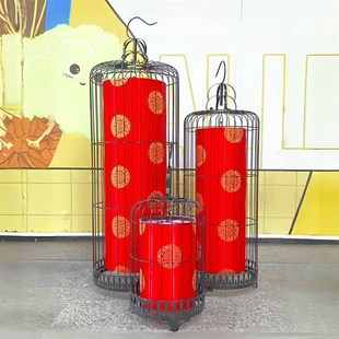 铁艺鸟笼吊灯落地灯酒吧咖啡厅通道灯具灯饰喜庆红灯笼挂灯摆设灯