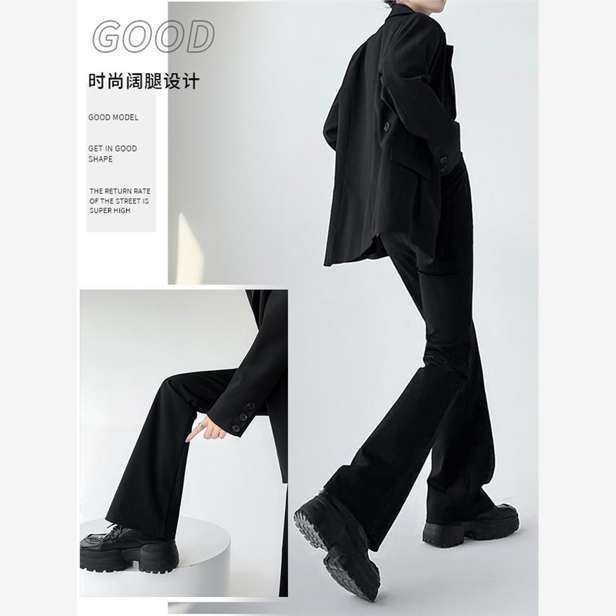 喇叭西装裤子女春秋季2025新款通勤修身显瘦垂坠感休闲马蹄微喇裤