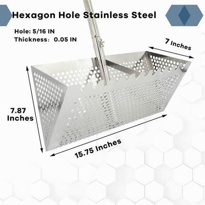 可折叠锈钢淘DWK金沙铲探宝过滤沙沙子过滤漏器sands不coop便携