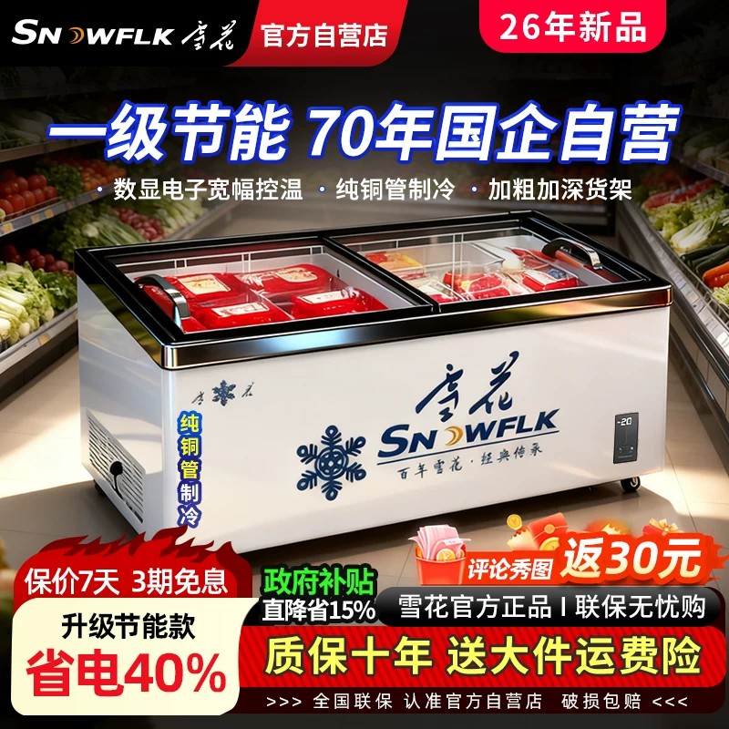 【国企自营】雪花岛柜冷冻展示柜图片