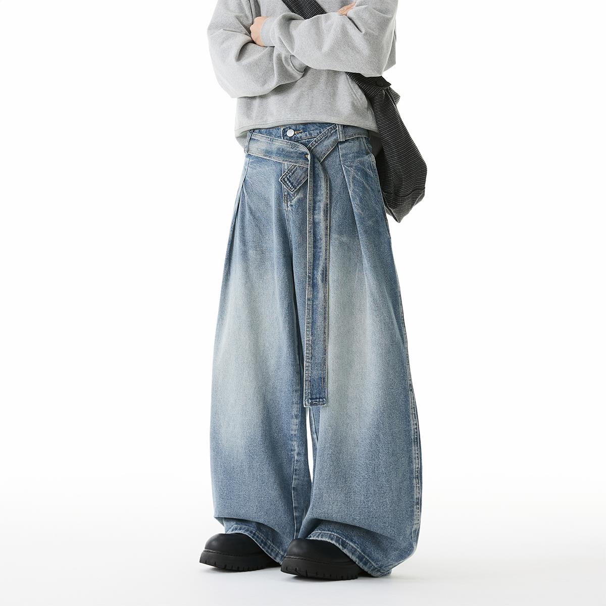 美式水洗腰带设计弯刀牛