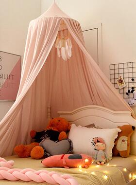 北欧圆围顶光床幔童挡风婴儿床床头装饰遮蚊帐吊顶床上帐篷200616