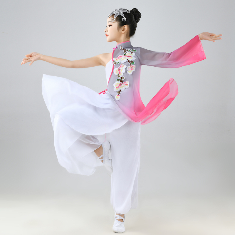 巧悦梳妆儿童古典舞演出服左手指月伞扇子舞表演服装女飘逸中国风