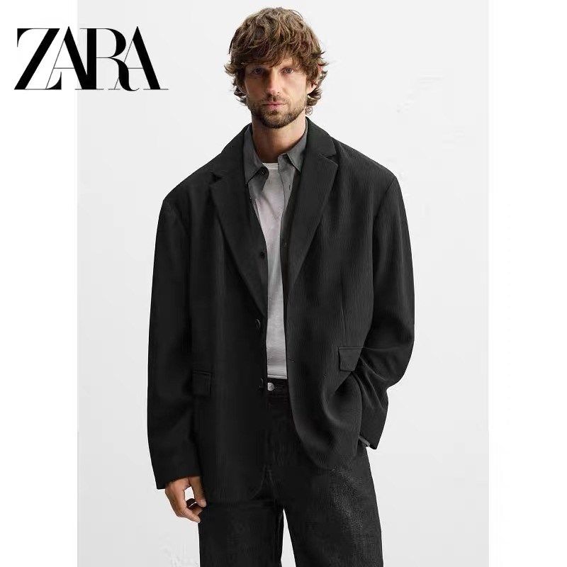 2024秋季新品男装宽松黑色商务复古休闲长袖西装外套西服 7380910,男装,休闲西服,淘宝优惠券,粉丝福利购,淘宝优惠卷