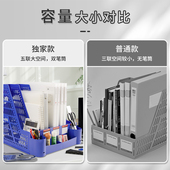 加厚文件框办公室桌面文件置物架简易书立架档案筐文件夹子三层文