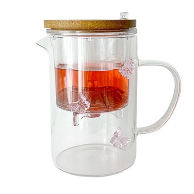 新款2024高硼硅玻璃泡茶杯茶水分离果茶杯高颜值女办公室花茶杯子