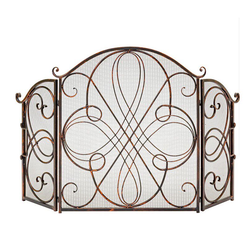 欧式折叠装饰做旧仿古铁艺壁炉屏风隔断新品家用客厅壁炉门包邮