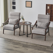 北欧实木沙发椅单人组合阳台休闲椅子客厅卧室日式 原木简约靠背椅