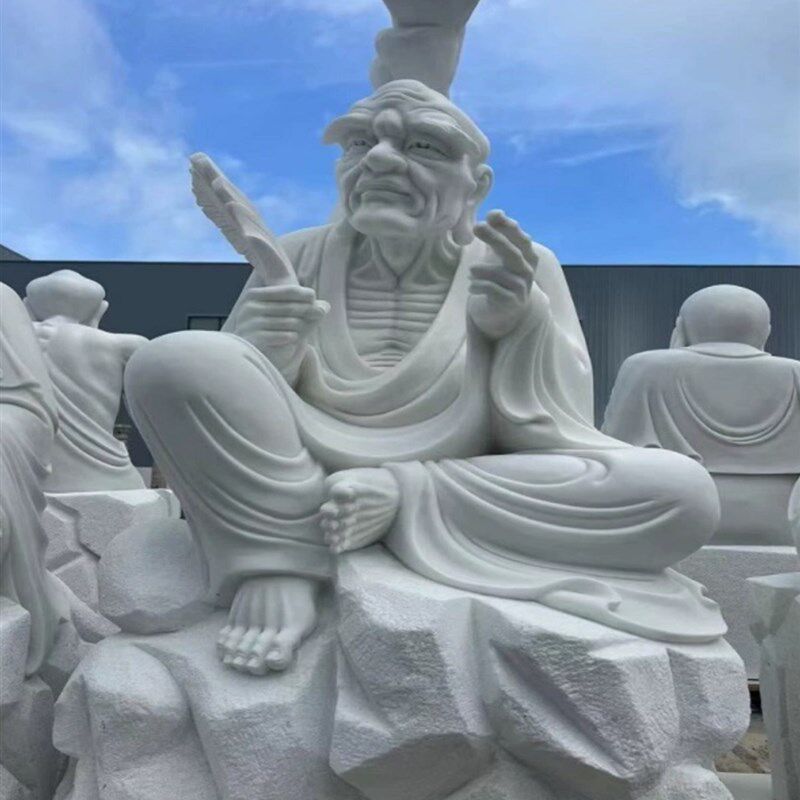 石雕观音佛像大型白色大理石地藏菩萨寺户外装饰大理石弥勒佛雕塑