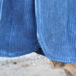 蓝染条绒马甲 植物染色背心 灯芯绒草木染立体剪裁男女款保暖复古